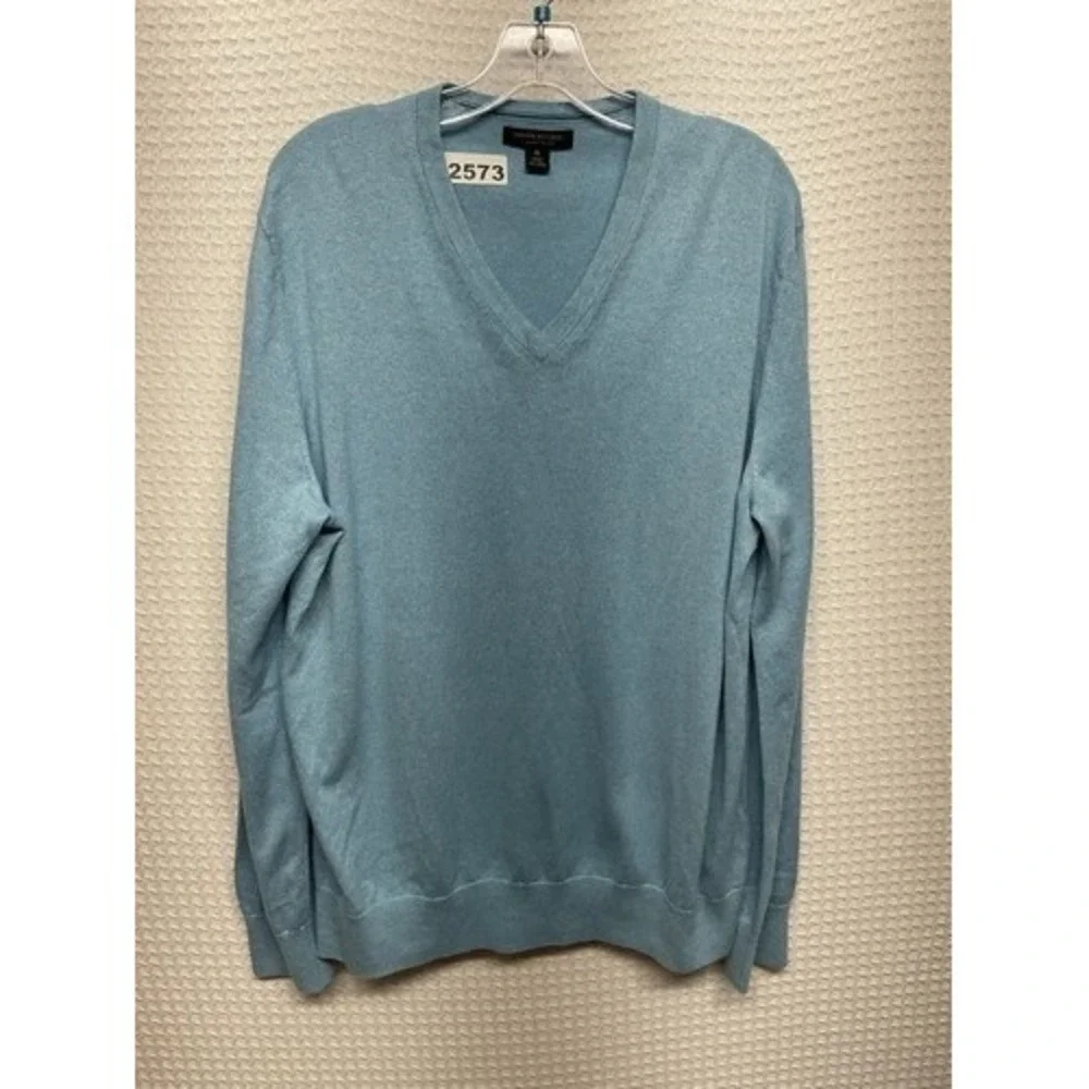 NWOT Banana Republic Luxury Blend V-Neck Sweater Men XL China Silk/Cashmere/Cott